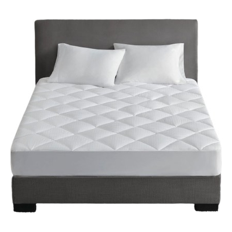 Croscill Signature Dobby Cotton Waterproof Mattress Pad in White Queen