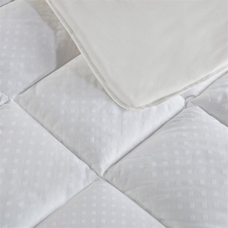 Croscill Signature Dobby Cotton Waterproof Mattress Pad in White King