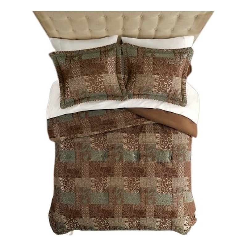 Croscill Classics Galleria 4 Piece Brown Comforter Set in Brown Queen