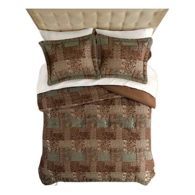 Croscill Classics Galleria 4 Piece Brown Comforter Set in Brown Cal King