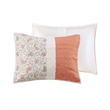Madison Park 6 Piece Cotton Quilt Set with Throw Pillows in Coral Full/Queen