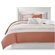Madison Park 6 Piece Cotton Quilt Set with Throw Pillows in Coral Full/Queen