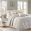 Madison Park 6 Piece Cotton Quilt Set with Throw Pillows in Yellow King/Cal