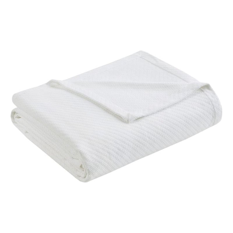 Madison Park Liquid Cotton Blanket in White Full/Queen