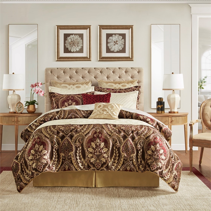 Croscill Classics Julius 4 Piece Comforter Set in Burgundy Queen