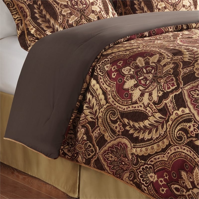 Croscill Classics Julius 4 Piece Comforter Set in Burgundy Queen