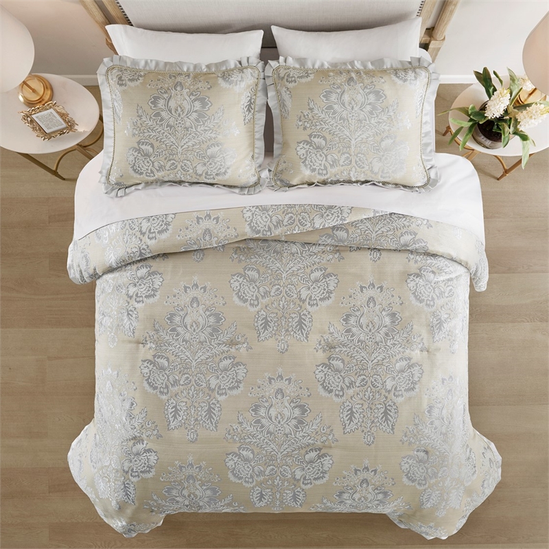 Croscill Classics Loretta 4 Piece Comforter Set in Beige Cal King