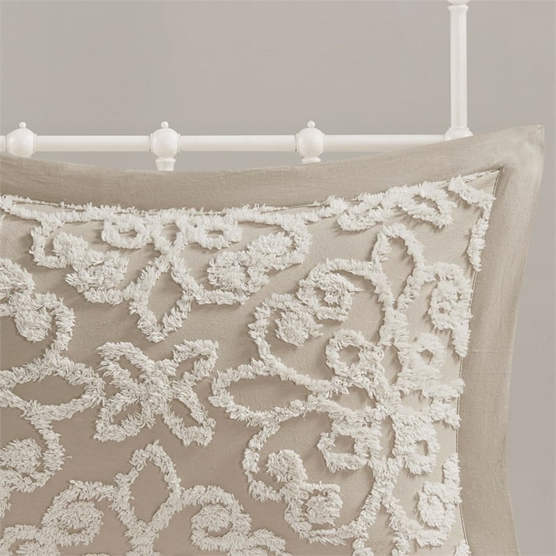 Madison Park 3 piece Tufted Cotton  bedspread  set in Taupe King/Cal King