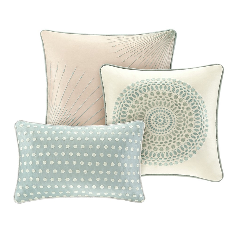 Madison Park Baxter 7 Piece Comforter Set in Mint Cal King