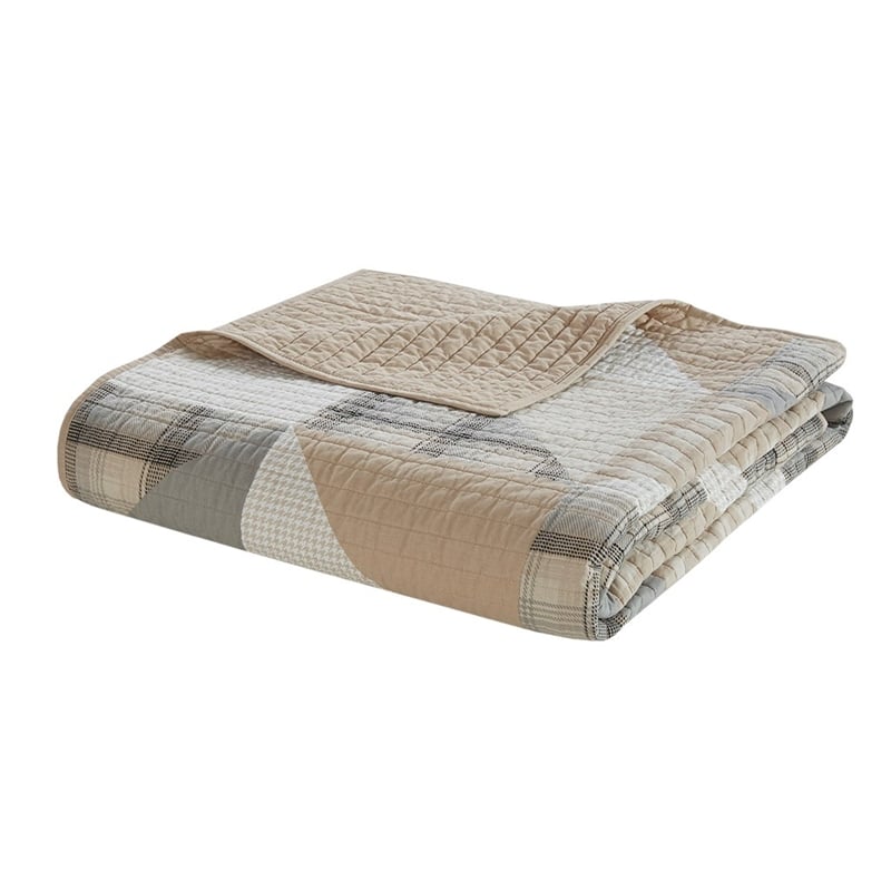 Woolrich Olsen Olsen 3 Piece Oversized Cotton Quilt Set in Tan King/Cal King