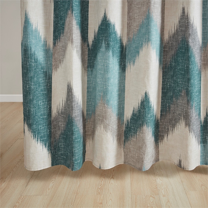 INK+IVY Alpine Cotton Printed Shower Curtain in Aqua 72x72