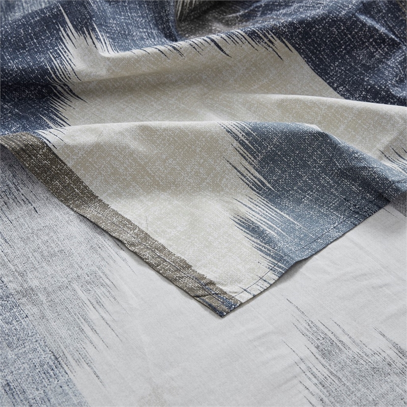 INK+IVY Alpine Cotton Printed Shower Curtain in Navy 72x72