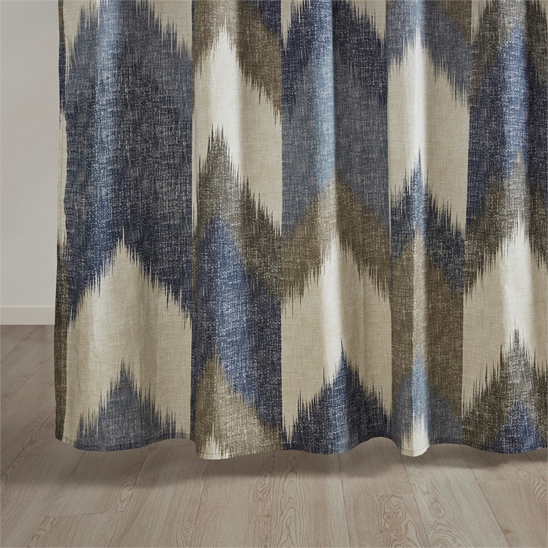 INK+IVY Alpine Cotton Printed Shower Curtain in Navy 72x72