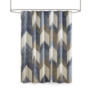 INK+IVY Alpine Cotton Printed Shower Curtain in Navy 72x72&quot