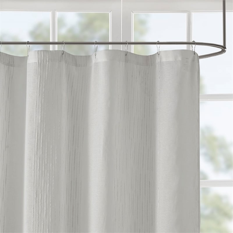Madison Park Anna Sheer Shower Curtain in Grey 72x72