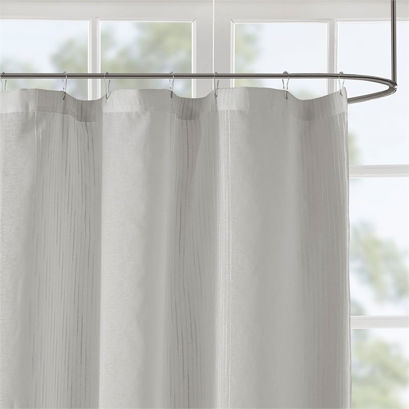 Madison Park Anna Sheer Shower Curtain in Grey 72x72