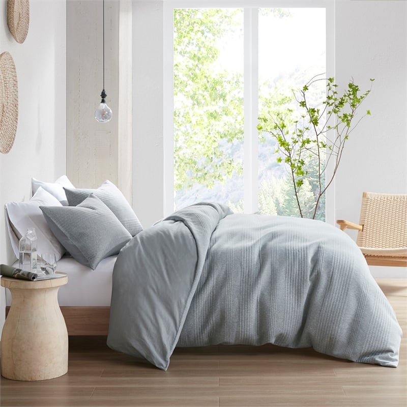 Croscill Casual Ellis 3 Piece Duvet Set in Heathered Gray Full/Queen
