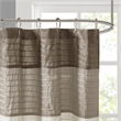 Madison Park Amherst Faux Silk Shower Curtain in Natural 72x72