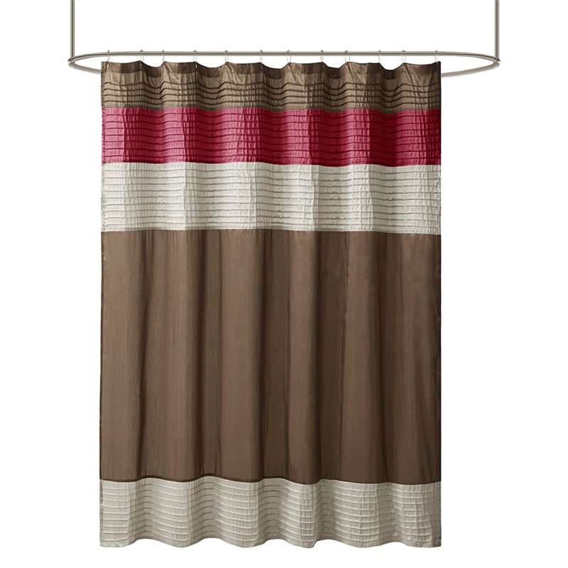 Madison Park Amherst Faux Silk Shower Curtain in Red 72x72
