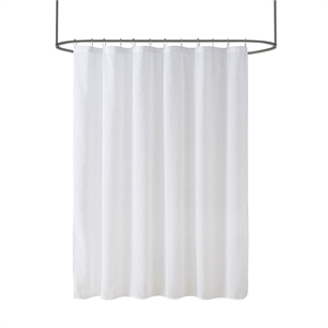 Madison Park Anna Sheer Shower Curtain in White 72x72&quot