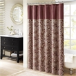 Madison Park Aubrey Jacquard Shower Curtain in Burgundy 72x72