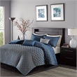 Madison Park Biloxi 6 Piece Duvet Cover Set in Navy King/Cal King