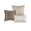 Madison Park Trinity 7 Piece Comforter Set in Taupe Queen