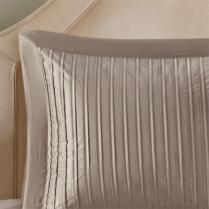 Madison Park Trinity 7 Piece Comforter Set in Taupe Queen
