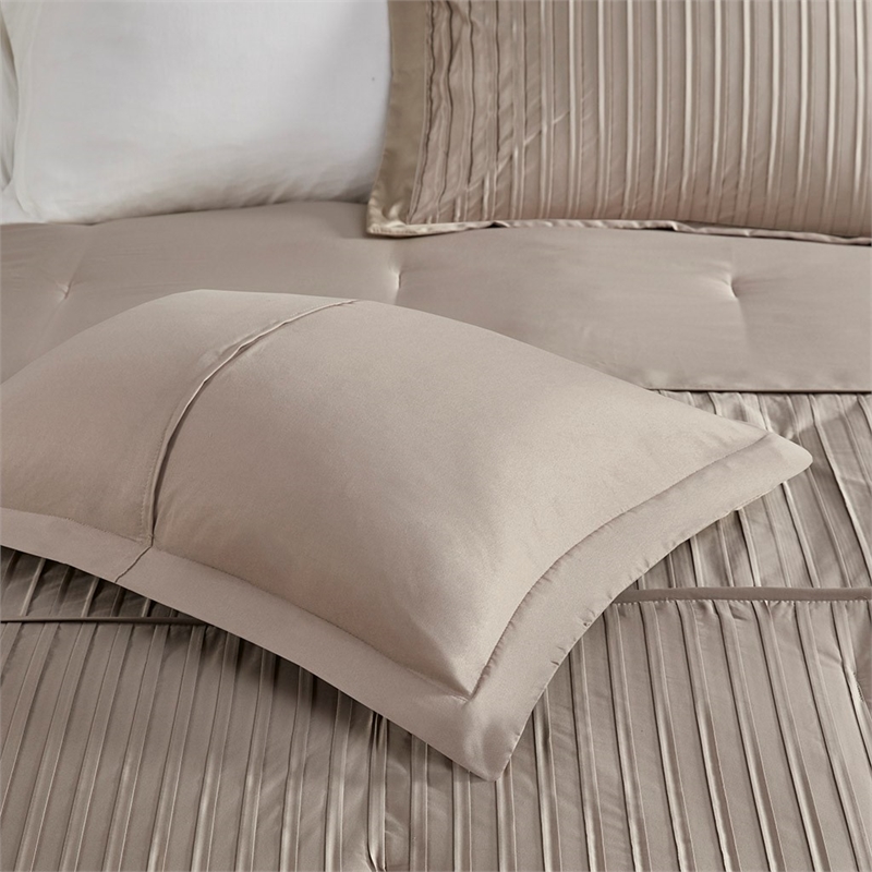 Madison Park Trinity 7 Piece Comforter Set in Taupe Queen