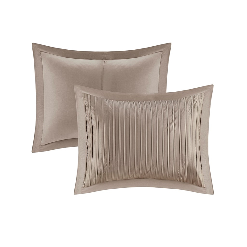 Madison Park Trinity 7 Piece Comforter Set in Taupe Queen