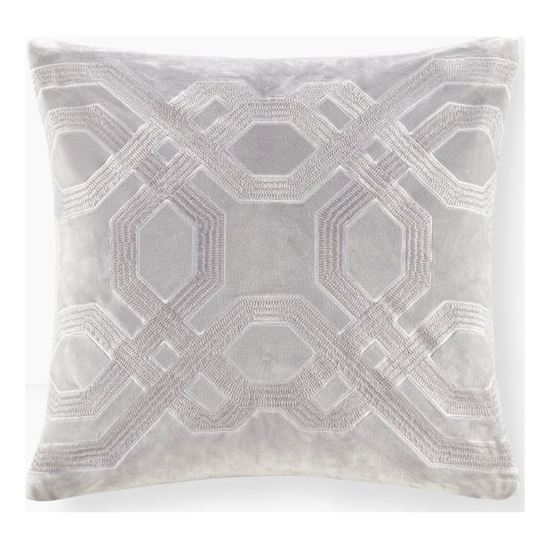 Croscill Classics Biron Square Decor Pillow in Silver 18x18