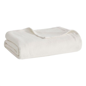 Madison Park Freshspun Basketweave Cotton Blanket in Cream King