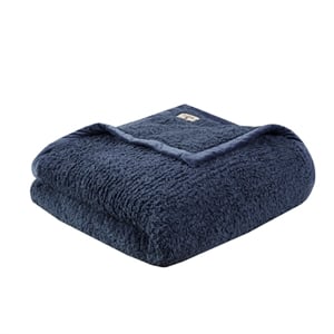Woolrich Burlington Berber Blanket in Navy Full/Queen