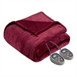 Beautyrest Heated Microlight to Berber Blanket in Red Full
