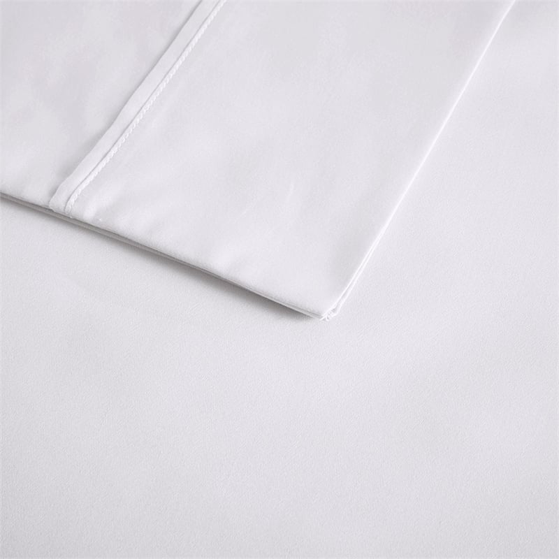 Beautyrest 600 Thread Count Cooling Cotton Blend 4 PC Sheet Set in White Full