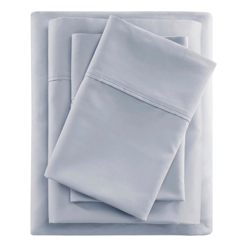 Beautyrest 600 Thread Count Cooling Cotton Blend 4 PC Sheet Set in Blue Cal King