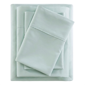 beautyrest 600 thread count cooling cotton blend 4 pc sheet set in seafoam full