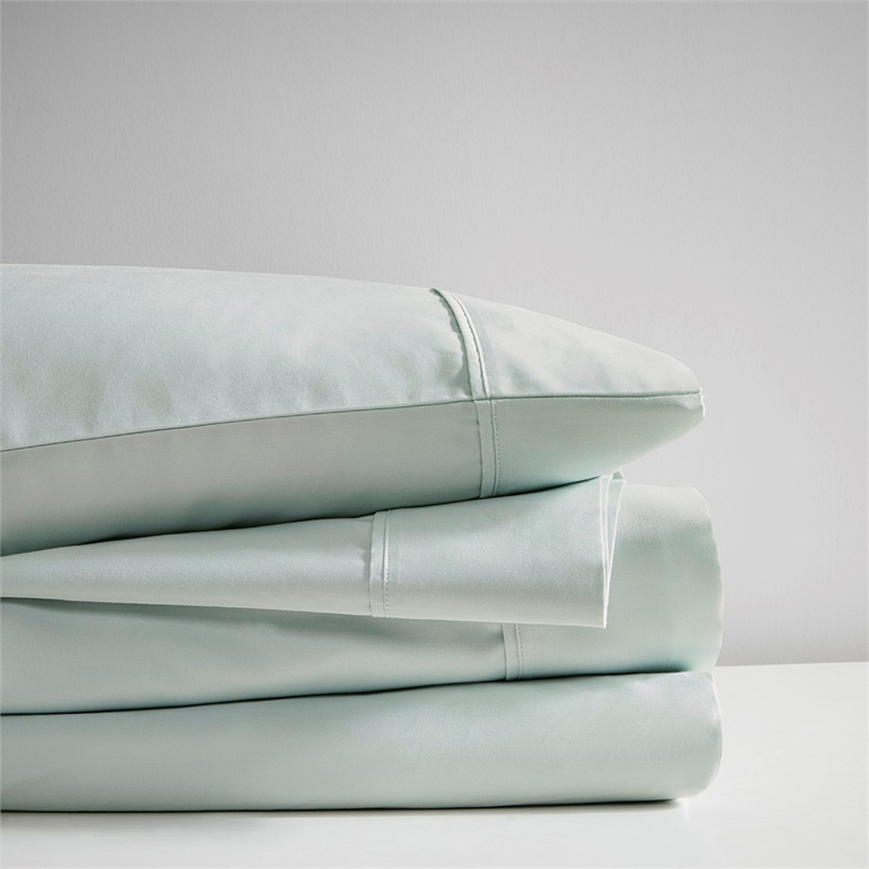 Beautyrest 600 Thread Count Cooling Cotton 4 PC Sheet Set in Seafoam Cal King
