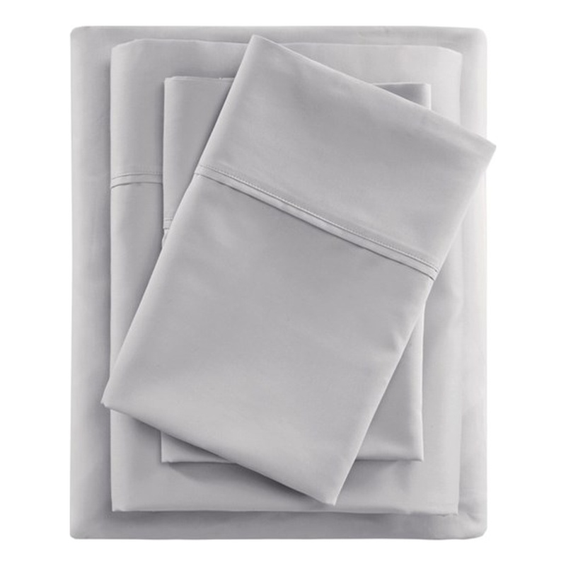Beautyrest 600 Thread Count Cooling Cotton Blend 4 PC Sheet Set in Grey Full