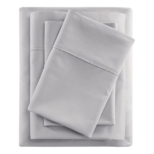 Beautyrest 600 Thread Count Cooling Cotton Blend 4 PC Sheet Set in Grey Full