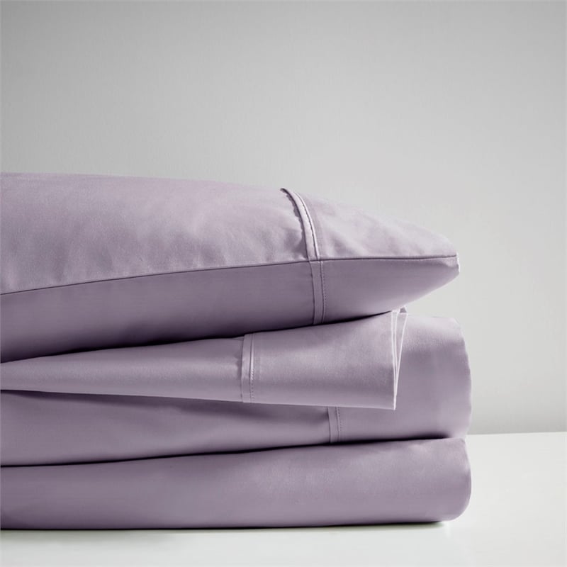 Beautyrest 600 Thread Count Cooling Cotton Blend 4 PC Sheet Set in Purple Full