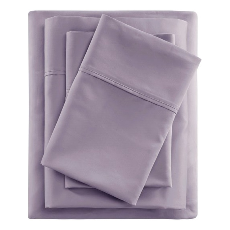 Beautyrest 600 Thread Count Cooling Cotton Blend 4 PC Sheet Set in Purple Full