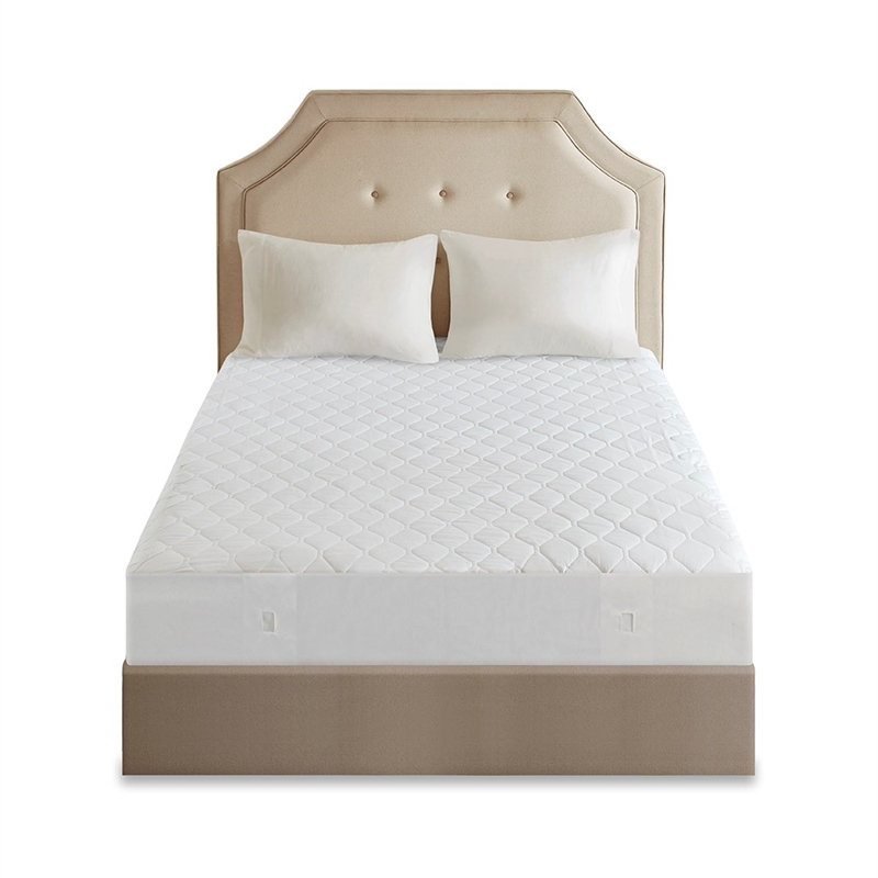 Beautyrest Cotton Blend Heated Mattress Pad in White Cal King