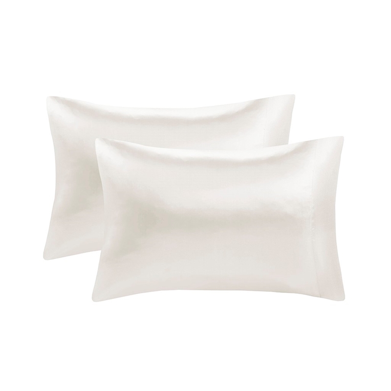 Madison Park Essentials Satin Luxury 2 PC Pillowcases in Ivory Standard