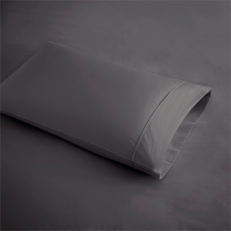 Beautyrest 600 Thread Count Cooling Cotton 4 PC Sheet Set in Charcoal Full