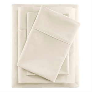 Beautyrest 600 Thread Count Cooling Cotton Blend 4 PC Sheet Set in Ivory Full