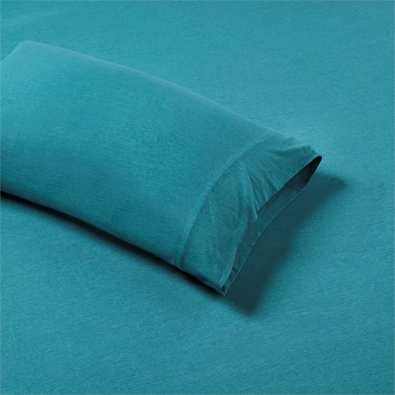 Intelligent Design Cotton Blend Jersey Knit All Season Sheet Set in Teal Twin