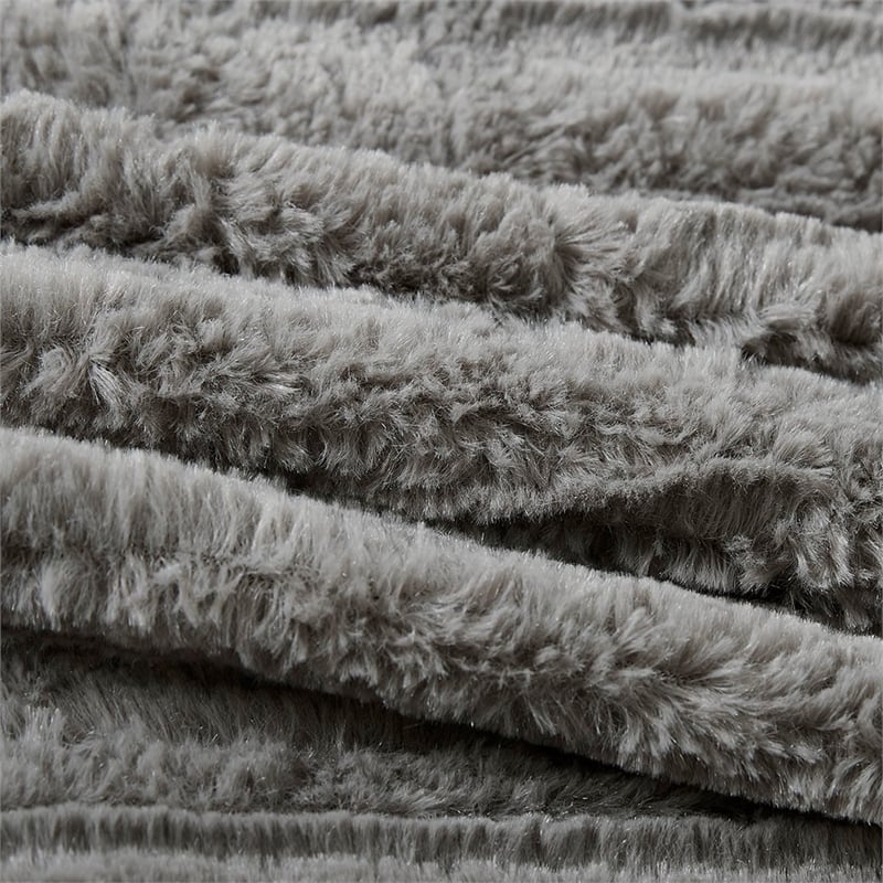 Madison Park Arctic Fur Down Comforter Mini Set in Grey King/Cal King