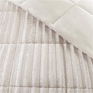 Madison Park Duke Faux Fur Comforter Mini Set in Champagne King/Cal King