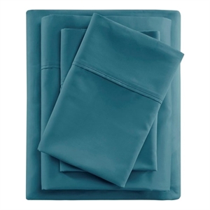 Beautyrest 600 Thread Count Cooling Cotton 4 PC Sheet Set in Teal Cal King